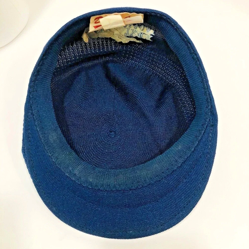 VTG Knit Deer Track Golf Resort Newsboy Cap Jockey Hat‎ Derby Cap USA Navy XL